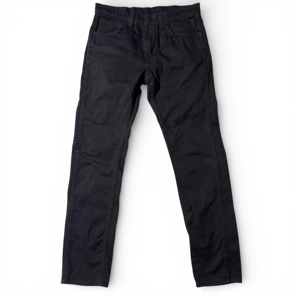 Levis 513 Slim Straight Jeans Mens Actual Size 31x32 Black Denim 80813-0006